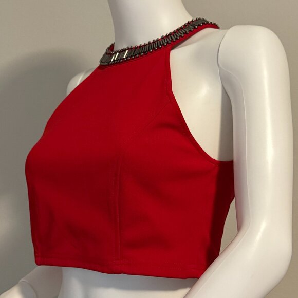 Forever 21 Tops - Forever 21 DEEP BRIGHT RED GOING OUT CROP TOP Size M
